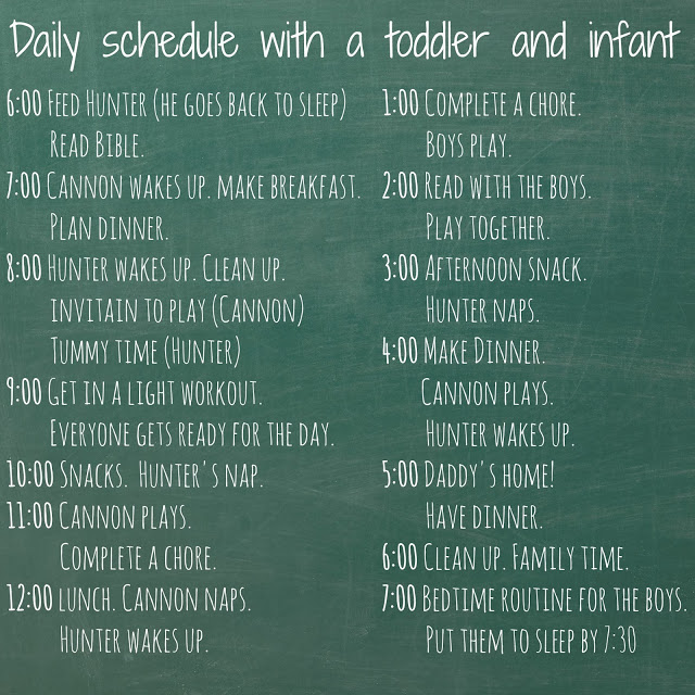 Daily schedule with a toddler and infant