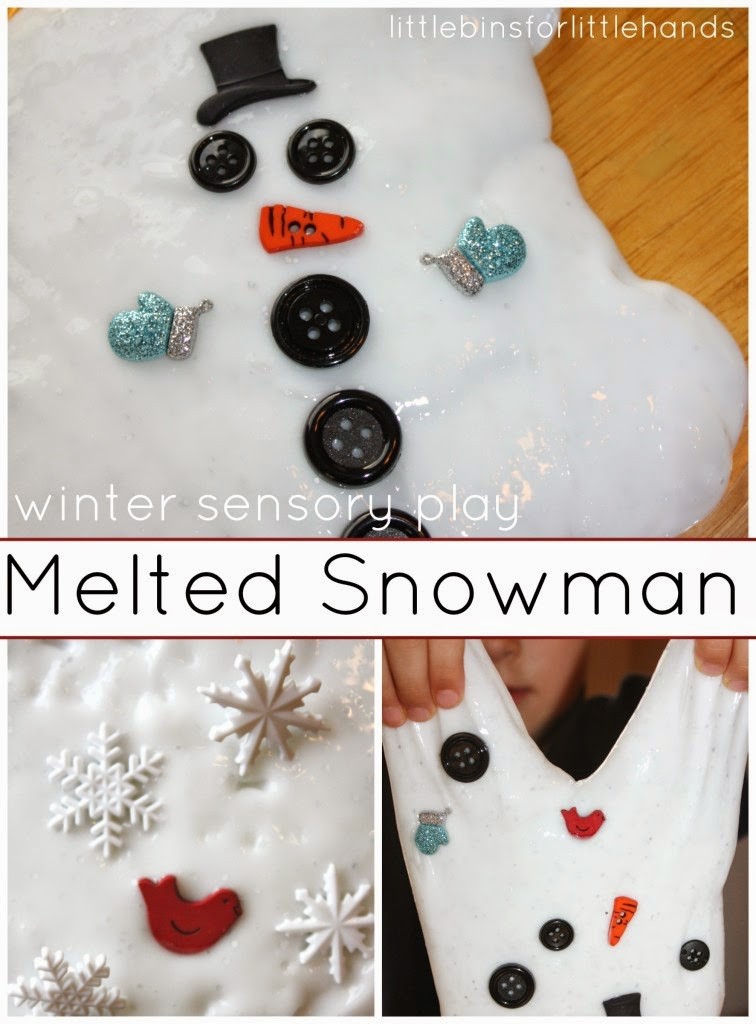 http://littlebinsforlittlehands.com/melting-snowman-slime-winter-sensory-play/