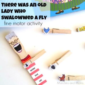 There was an Old Lady who Swallowed a FLy- great fine motor and story retelling activity to go with the book!