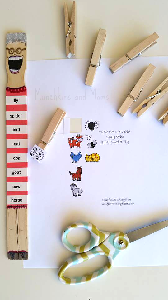 Craft and literacy activity for preschoolers going along with the book "There was an Old Lady who Swallowed a Fly"!