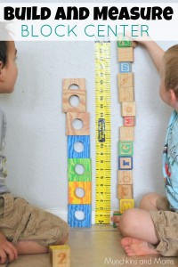 Preschool build and Measure center- This measuing tapeis a necessity for block centers!