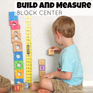 Preschool build and Measure center- This measuing tapeis a necessity for block centers!