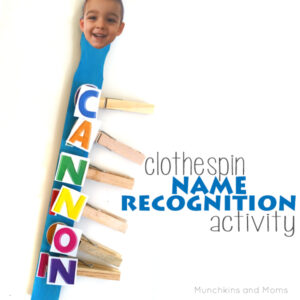 Clothespin name recognition activity