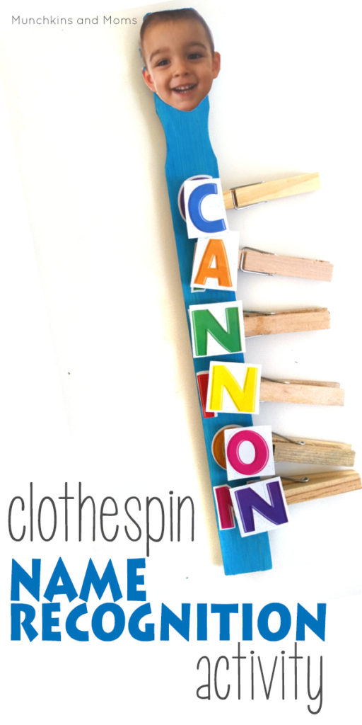 Clothespin name recognition activity