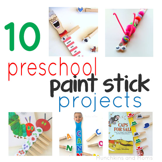 10 Preschool Paint Stick Projects- These are brilliant! THey work on sequencing,fine motor skills, spelling, etc. Love them!