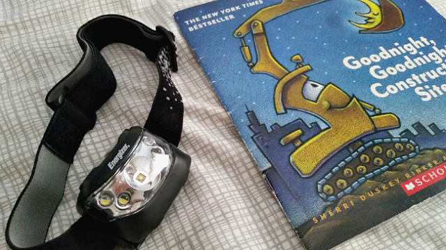 Read a bedtime story wth the Energizer headlight