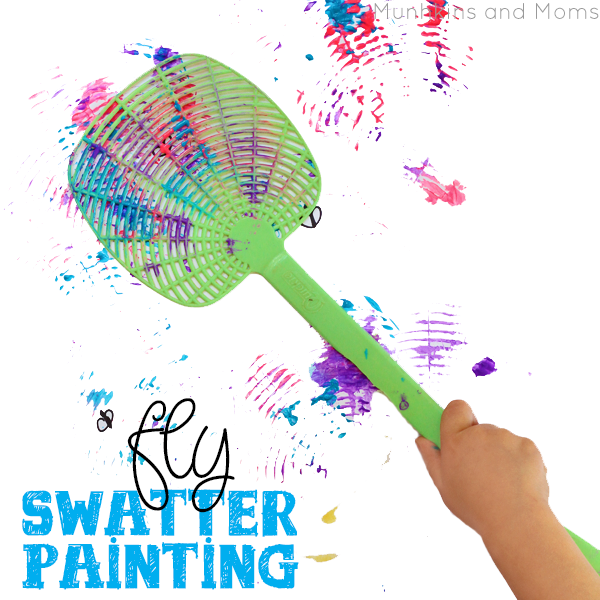 Fly swatter painting- what a blast! Preschoolers would love this process art activity!