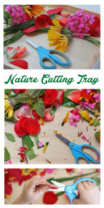 Give preschoolers practical exercises with scissor practice. This nature cutting tray is perfect for toddlers and preschoolers.