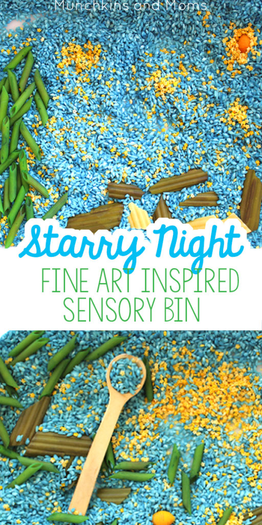 Give preschoolers a chance to explore the famous Starry Night painting with this hands-on sensory bin! 