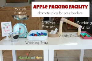 Apple dramatic play center for preschoolers!