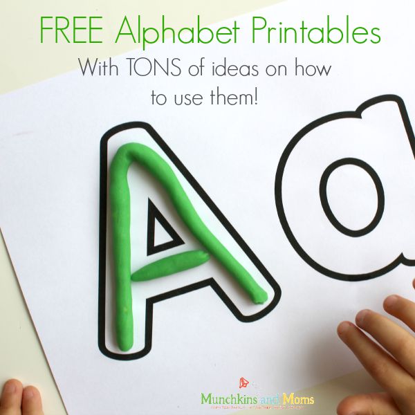 FREE alphabet printables with a big list of ideas on hoe to use them with preschoolers!