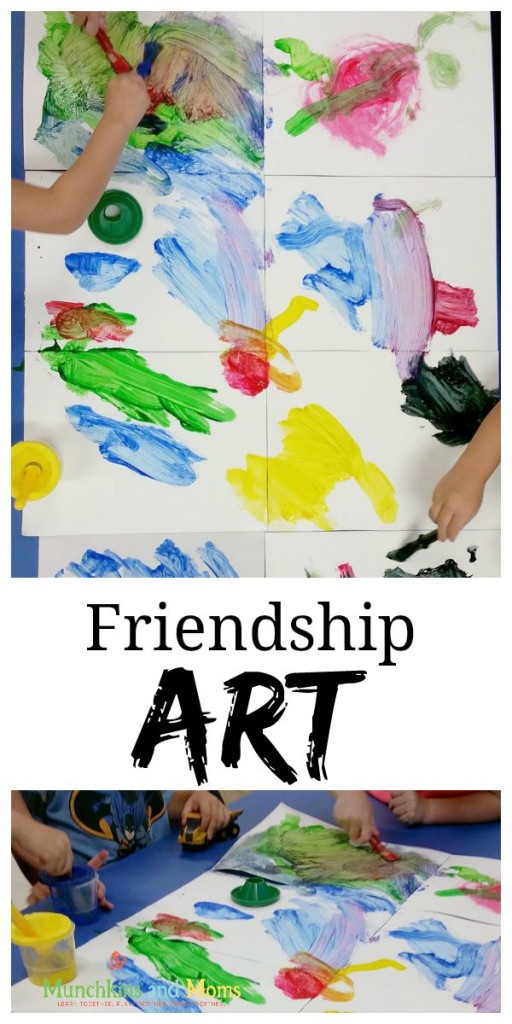 Make cooperative frienship art wiith preschoolers!