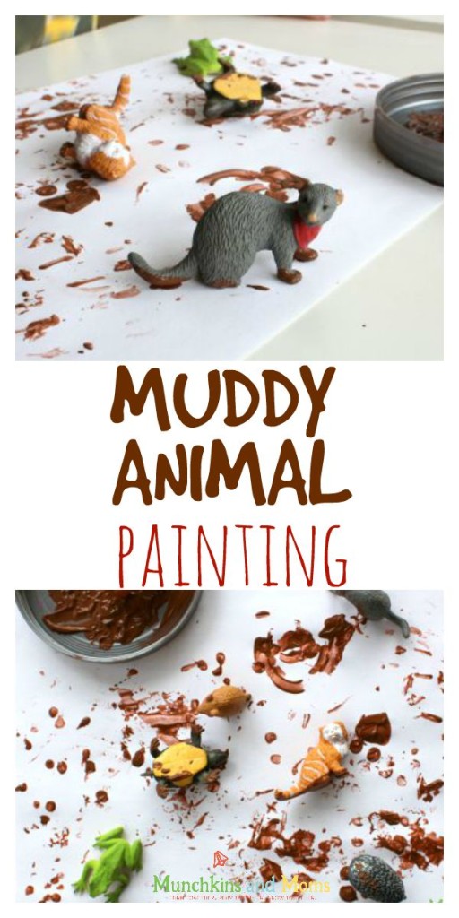 Paint with muddy animals! Preschoolers love this!