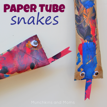 Paper Towel Tube Snake Craft – Munchkins and Moms