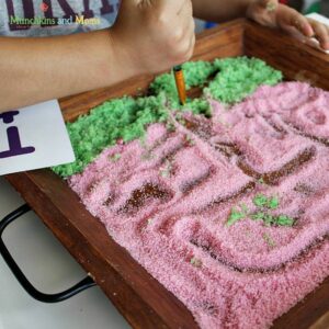 salt tray for practicing letter formation