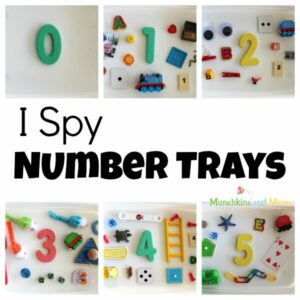 I Spy Number trays- a preschool math activity