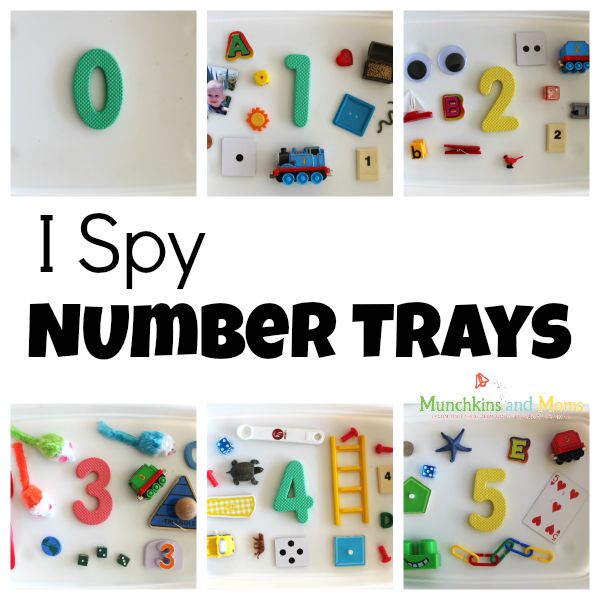 I Spy Number trays- a preschool math activity