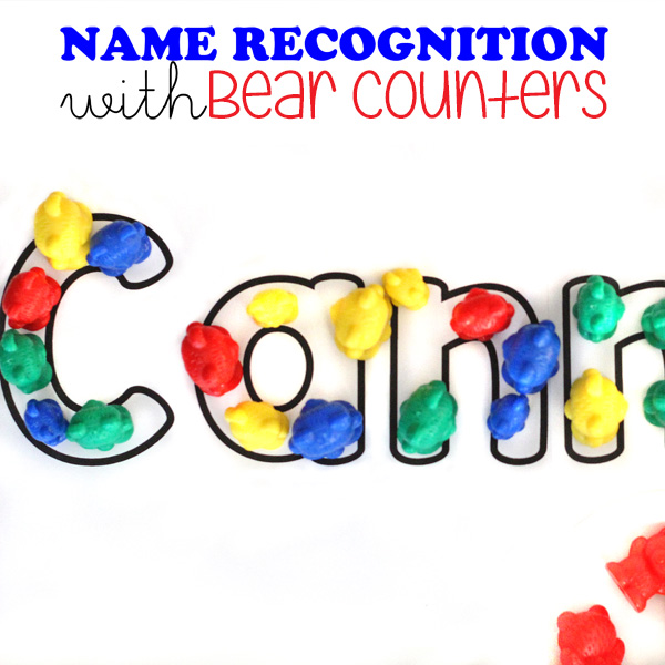 Name recognition activity using bear counters