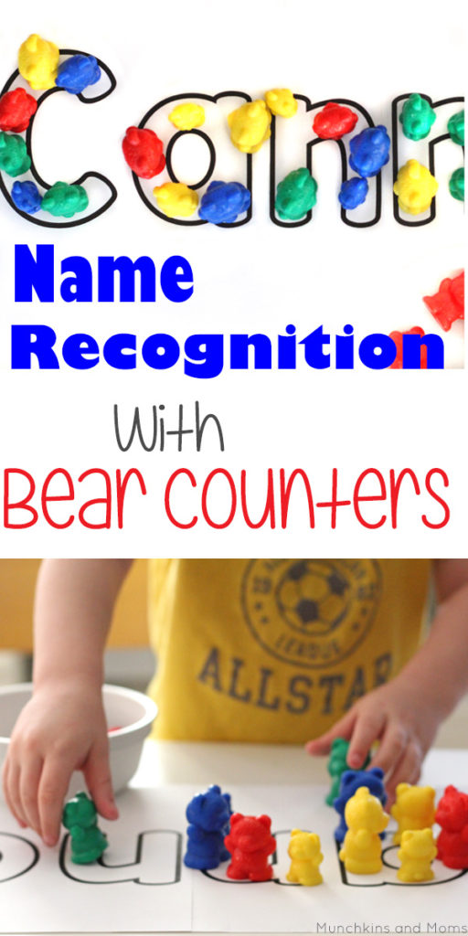 Name recognition activity using bear counters