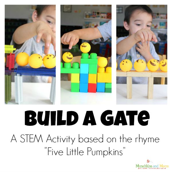 Build a Gate - A STEM activity based on the rhyme "Five Little Pumpkins"