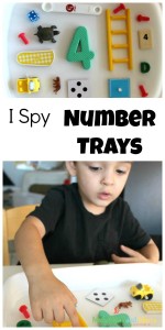 I Spy Number Trays- a preschool math activity