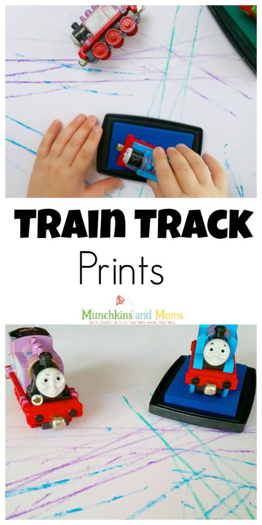 A fun printing activity with toy trains!