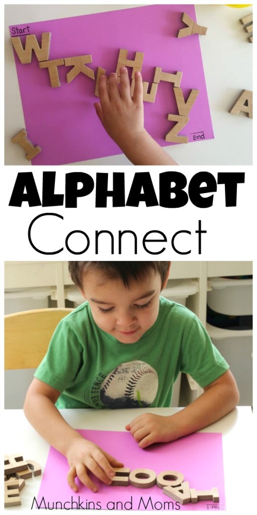Alphabet Connect- a simple activity for preschoolers!