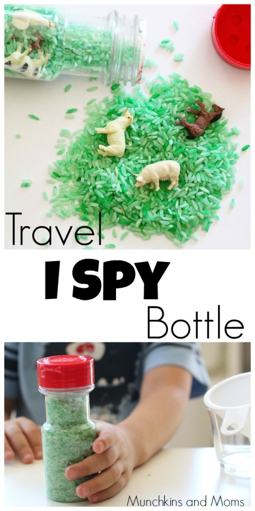 Make a fun and simple travel sized I SPY Bottle! A perfect activity for preschoolers that they can even help make! 