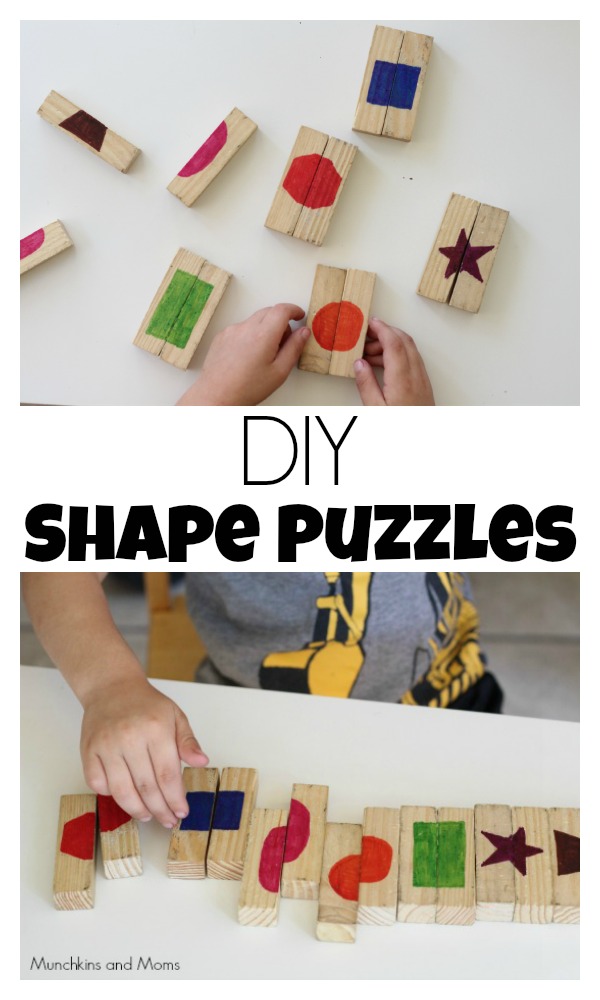 Make your own shape puzzles for toddlers and preschoolers! 