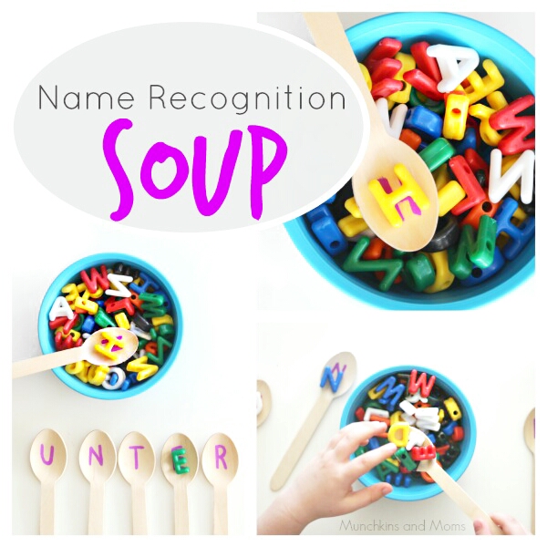 Name Recognition Soup- a fun activity for preschoolers to learn the letters of their name!