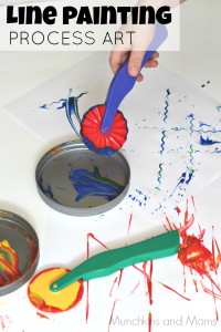 Painting with lines- preschool process art