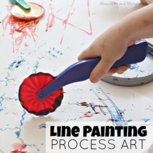 Line Painting process art- a fun way for preschoolers to explore lines through art!