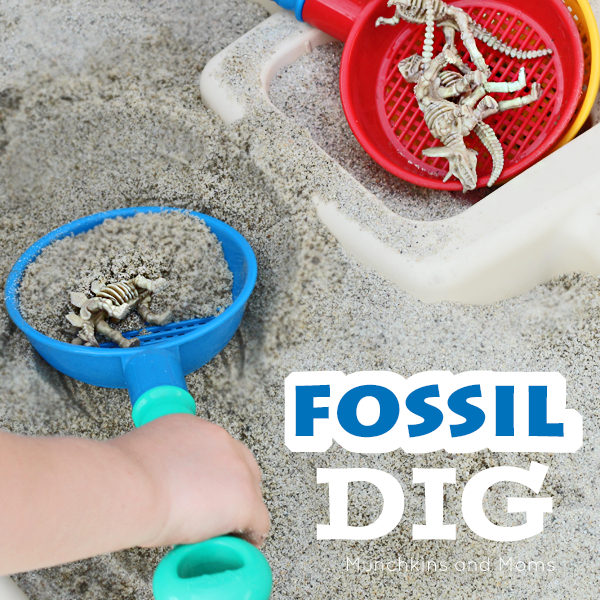 Preschoolers love playing paleontologist with this fossil digging activity!