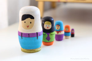 DIY Matryoshka Dolls (Russian nesting dolls). I like the modern and playful look of these ones!