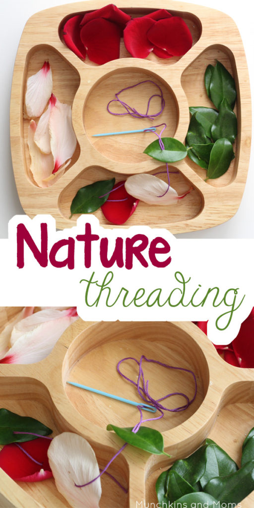 Fine motor work for preschoolers using nature finds!