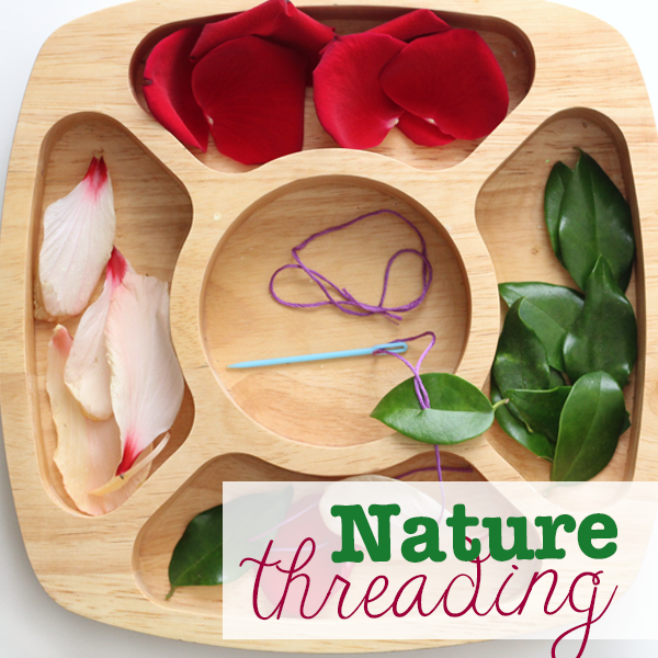 Fine motor work for preschoolers using nature finds!