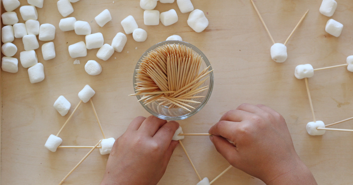 Marshmallow and Toothpick Building Challenge Munchkins and Moms