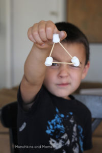 marshmallow and toothpick building challenge with preschoolers