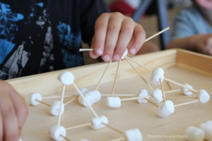 marshmallow and toothpick building challenge with preschoolers