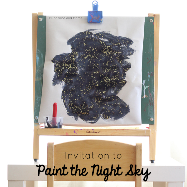 Invite kids to paint the starry night sky with this simple process art activity!