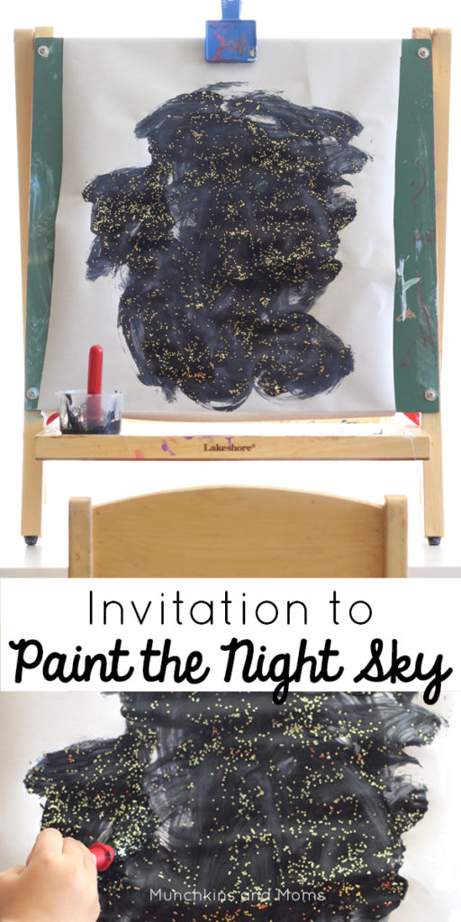 Invite kids to paint the starry night sky with this simple process art activity!