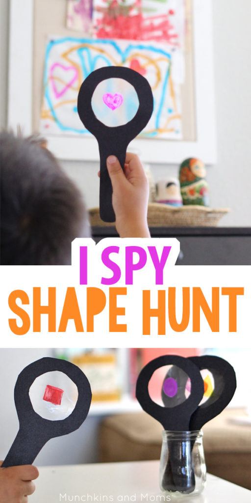 Take preschoolers on a shoe hunt using these fun DIY I Spy magnifying glasses! 