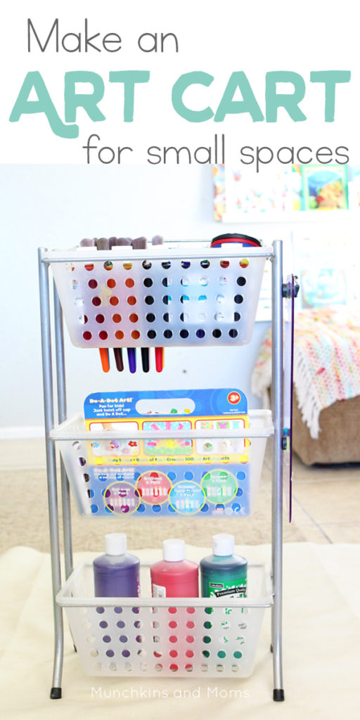 Create an Art Cart to store art supplies in a small space!