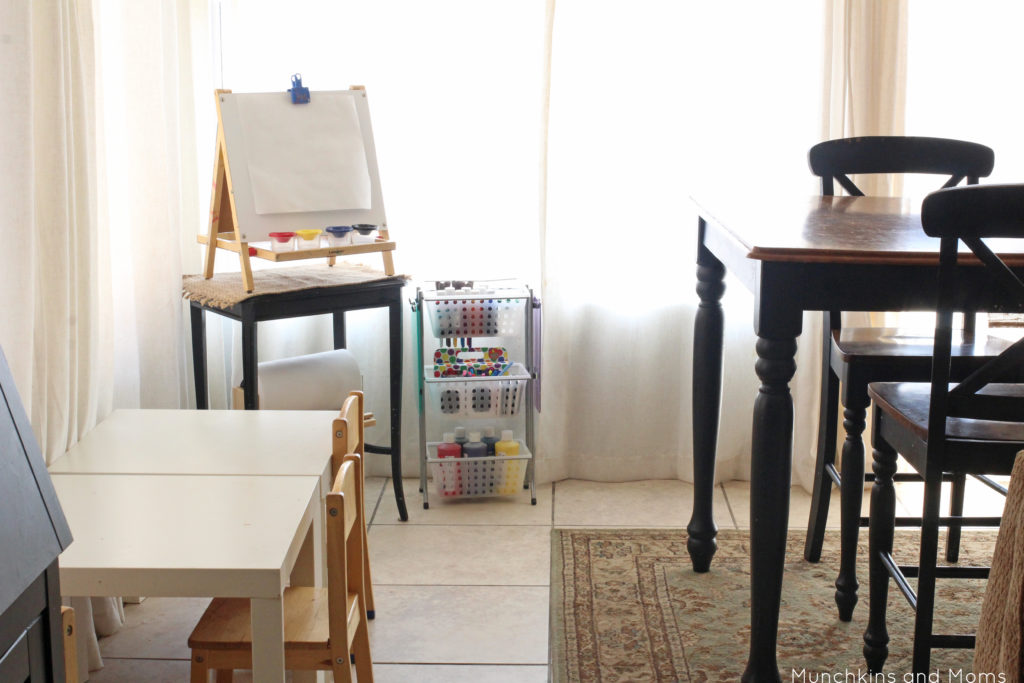 How to set up a preschool art center in tight spaces