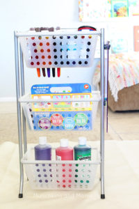 Create an Art Cart to store art supplies in a small space!