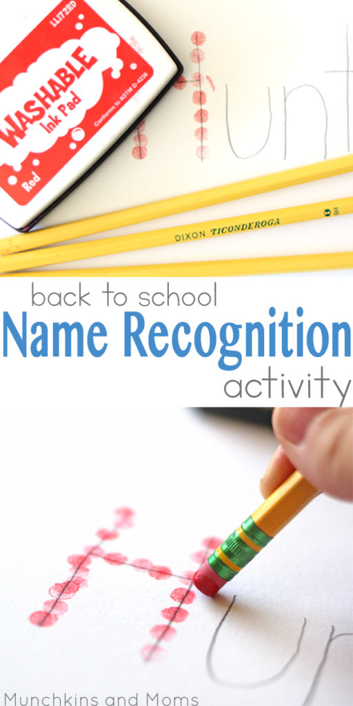 Back to School Name Recognition Activity | Preschool art and fine motor project