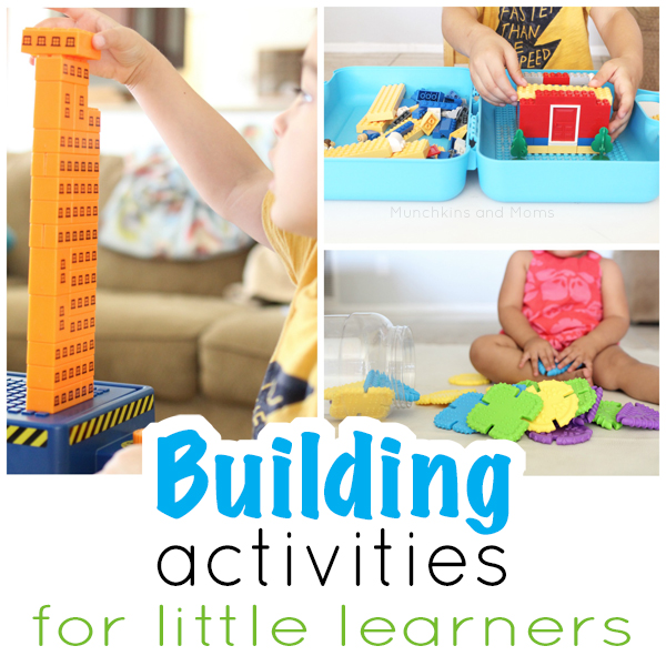 Building Activities for babies, toddlers, and preschoolers! STEM learning can happen at all ages with these toys!