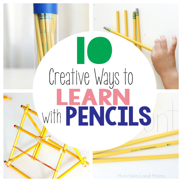 10 creative ways to learn with pencils! Great ideas for back to school learning activities. 