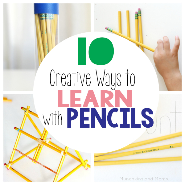 10 creative ways to learn with pencils! Great ideas for back to school learning activities.