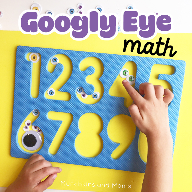 Use a foam puzzle frame to make this preschool math activity!
